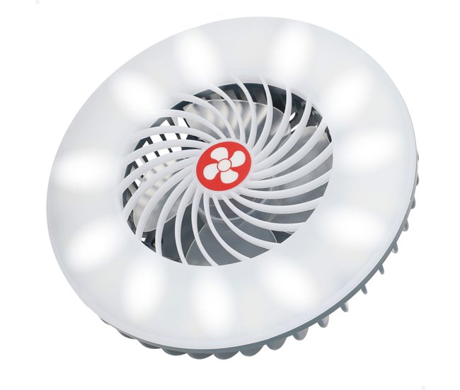 Aktive lámpara LED portátil recargable con ventilador y cargador USB Blanco