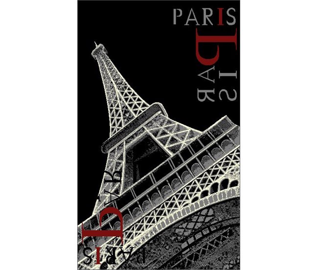 Alfombra polipropileno CITY EIFFEL 120x170cm Negro