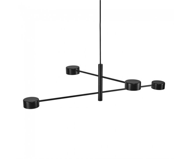 Lámpara de techo LED Clyde (4x4W) Metal Nórdico Negro