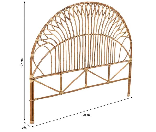 Cabecero de cama de caña Marron