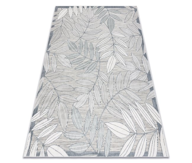 Alfombra Estructural BOTANIC 65241 Hojas tejido plano 157x220 Gris
