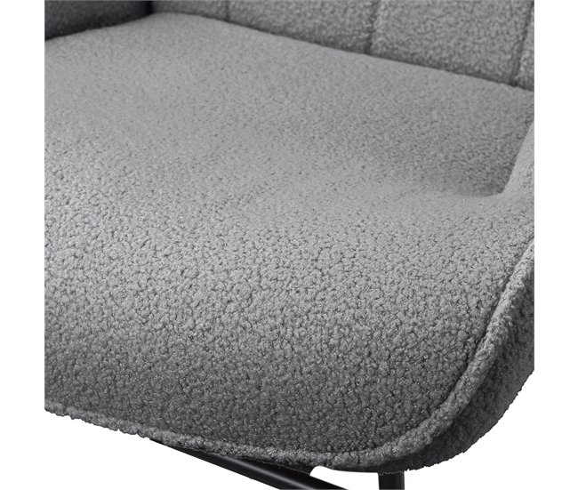 Silla mecedora, sillón de balanceo con respaldo cuadrado Gris Oscuro