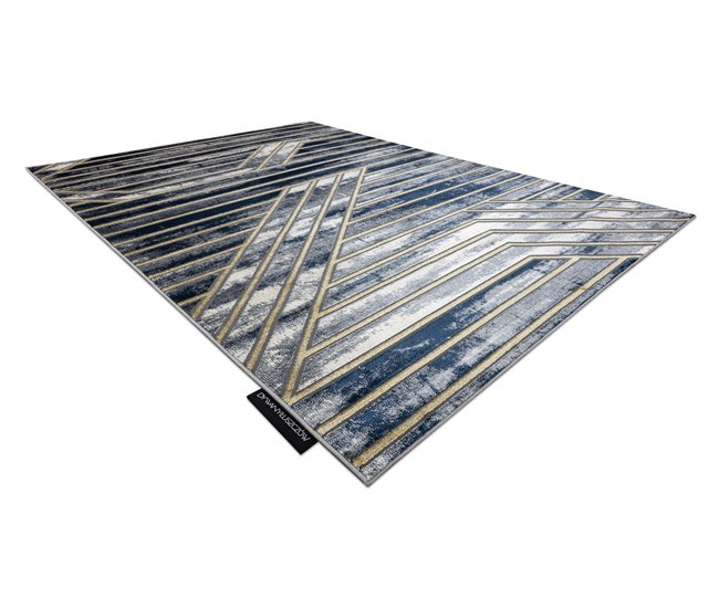 Alfombra DE LUXE moderna 460 Líneas - Structural 200x290 Azul