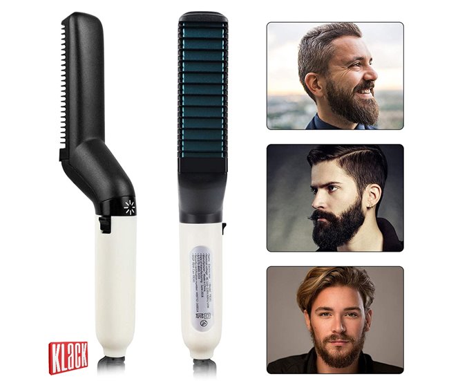 Cepillo plancha para pelo ó Barba Profesional KLACK® Blanco