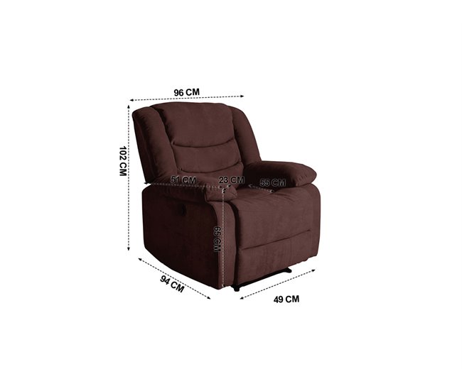 Sillón relax de tela CHEF2 Chocolate