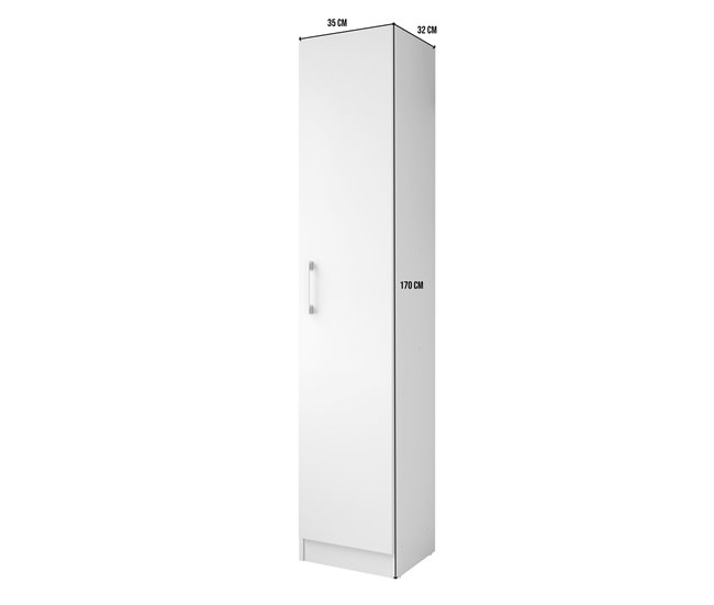 Armario Hogar Escobero Multiusos - 1 Puerta Blanco