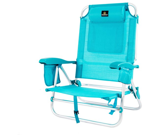 Silla Plegable con Nevera Textiline Coral Turquesa