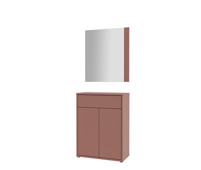 Recibidor con espejo color terracota ALICE Terracota