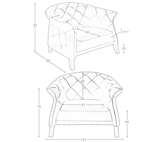 ANGEL CERDÁ Sillón piel Gris