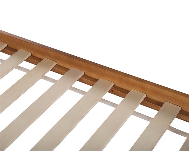 Beliani Cama con somier Madera de pino BARRET 106x210 Marron