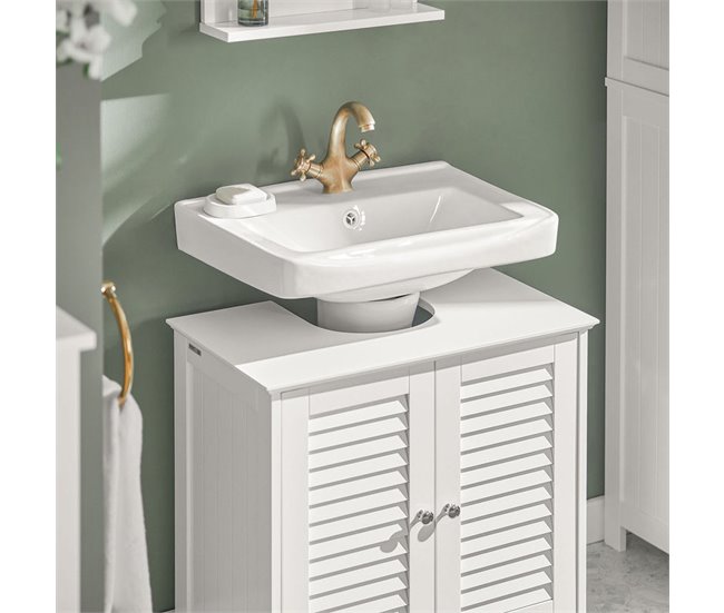 Mueble para Debajo del Lavabo FRG237-II-W SoBuy Blanco