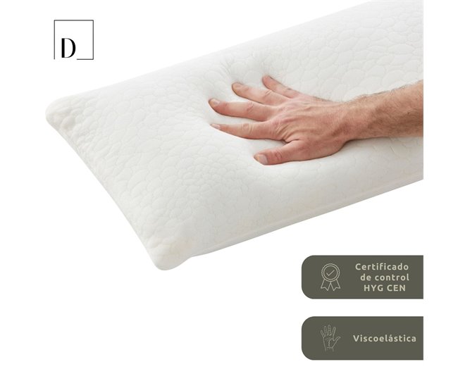 Almohada Viscoelástica Copos 70x40 Blanco/ Gris