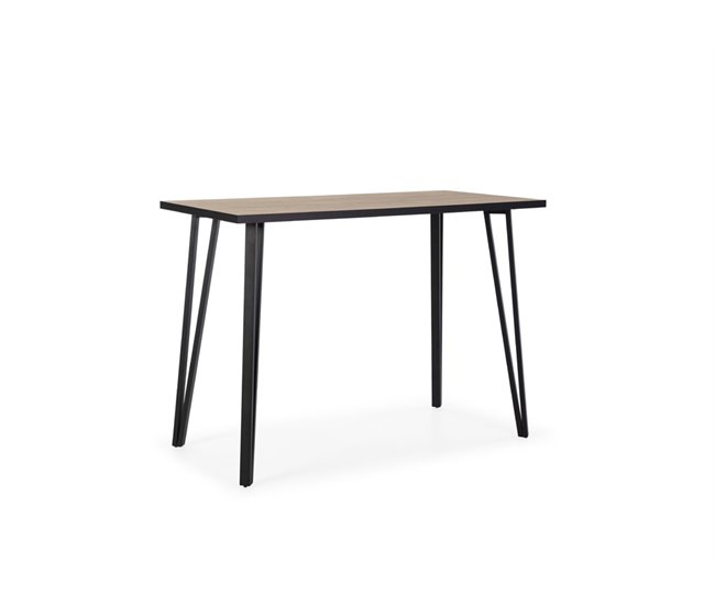 Mesa de cocina alta fija DECO 140x70cm natural y canto bocamina Natural