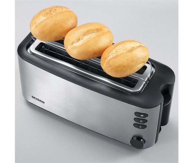 Tostador Automático de 2 ranuras largas Severin AT 2509 - 1400 W Gris
