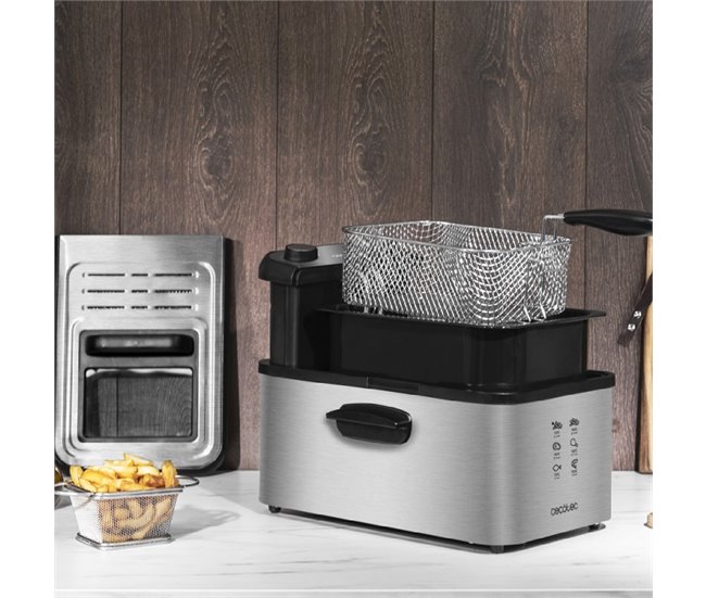 Freidora con aceite CleanFry Infinity 3000 Cecotec Plateado