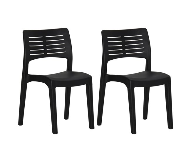 2 Sillas de jardín de polipropileno Antracita