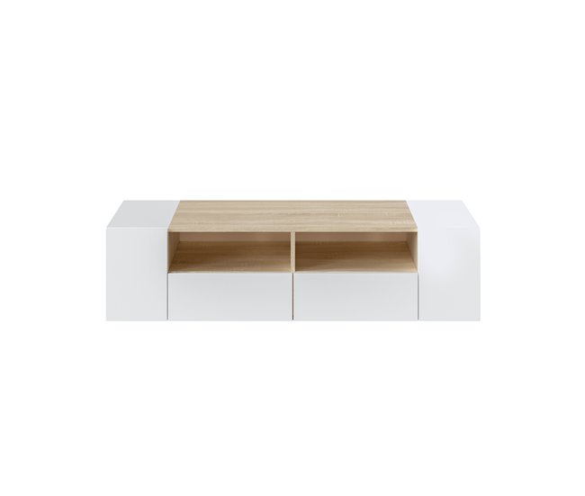 Mueble TV Tania 4 Puertas Color Blanco/Roble Blanco