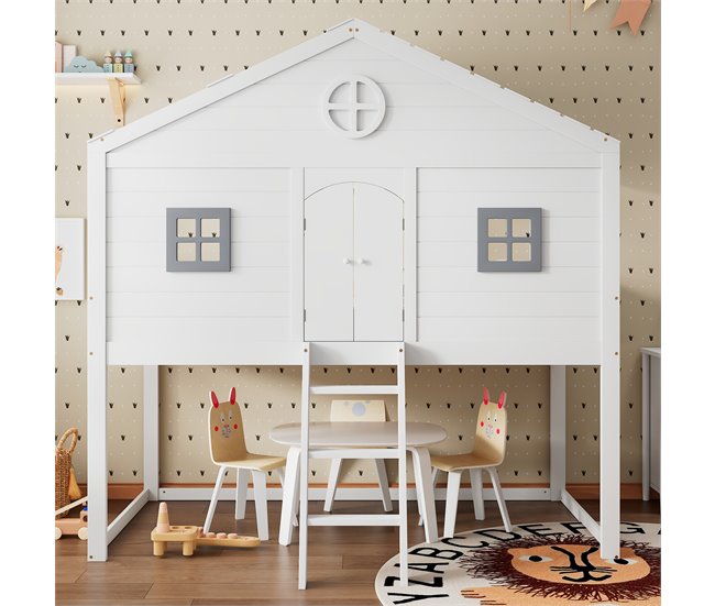 Cama alta para niños Blanco