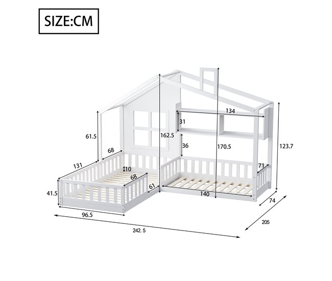Camas infantiles 206x242 Blanco
