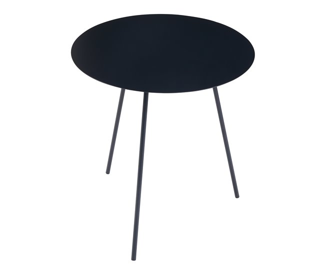 Mesa auxiliar Sula redonda 3 patas metal [en.casa] 50x50 Negro
