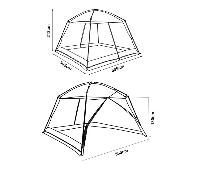Carpa de jardín Beekdaelen poliéster [pro.tec] 305x305 Gris