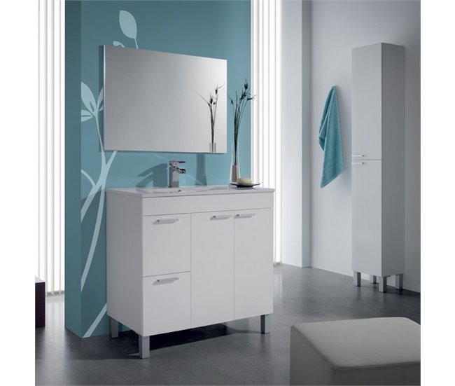 Columna de baño Koncept 2 puertas Blanco brillo Blanco
