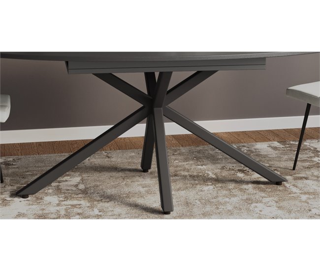 Mesa de comedor oval color negro EMILY Negro
