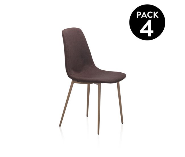 Pack 4 Sillas de comedor Cai Marron