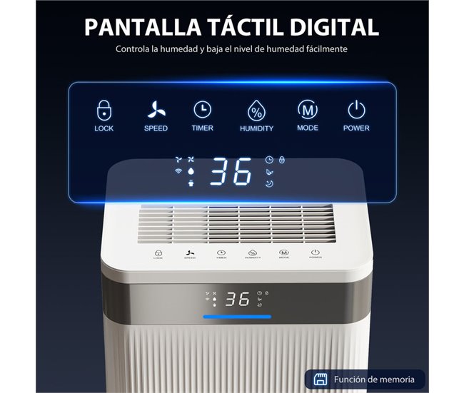 Deshumidificador ABS HOMCOM, hogar - climatización Blanco