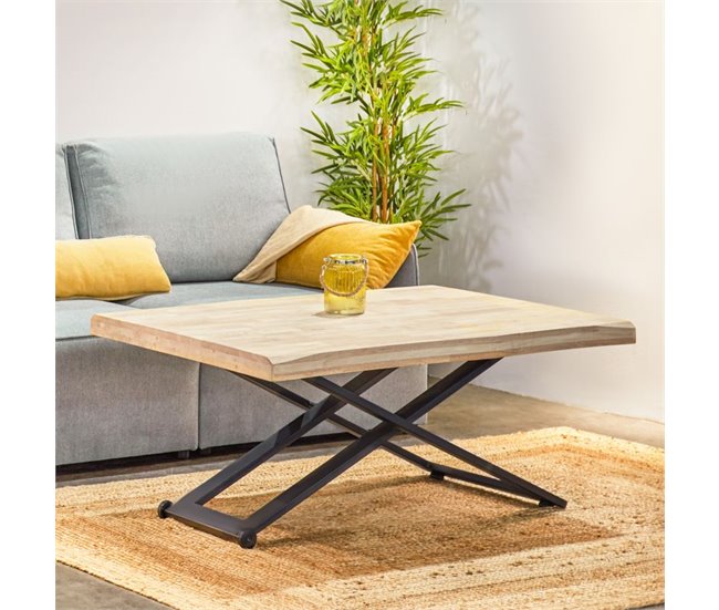 Mesa de centro elevable Lada Fit 80x80 Roble