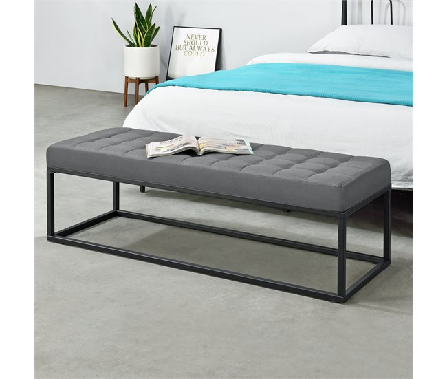 Banco Salta tapizado tela / metal 120x38 Gris