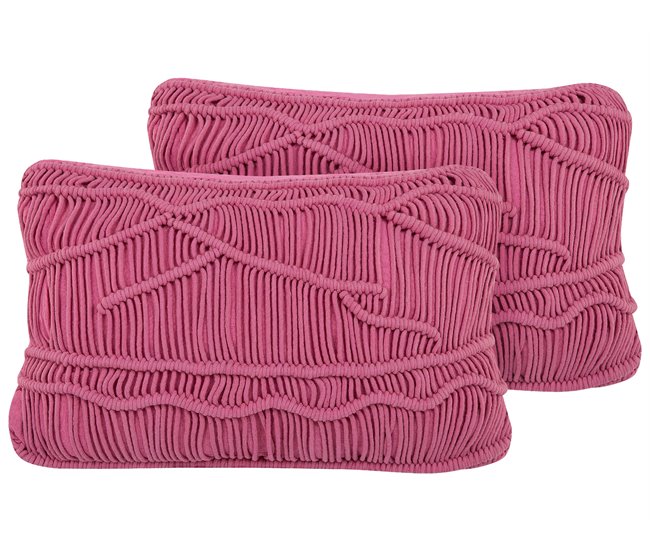 Beliani Cojín decorativo KIRIS Rosa