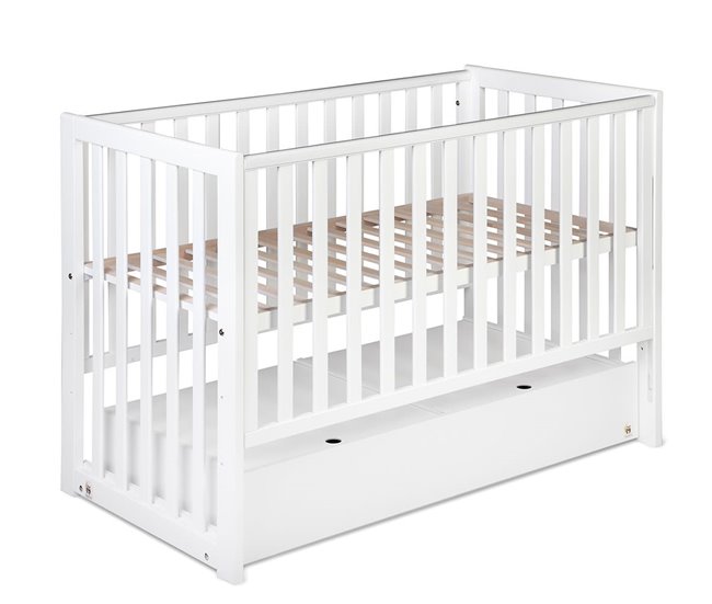 Cuna para bebé YappyDue con base regulable y cajón Blanco