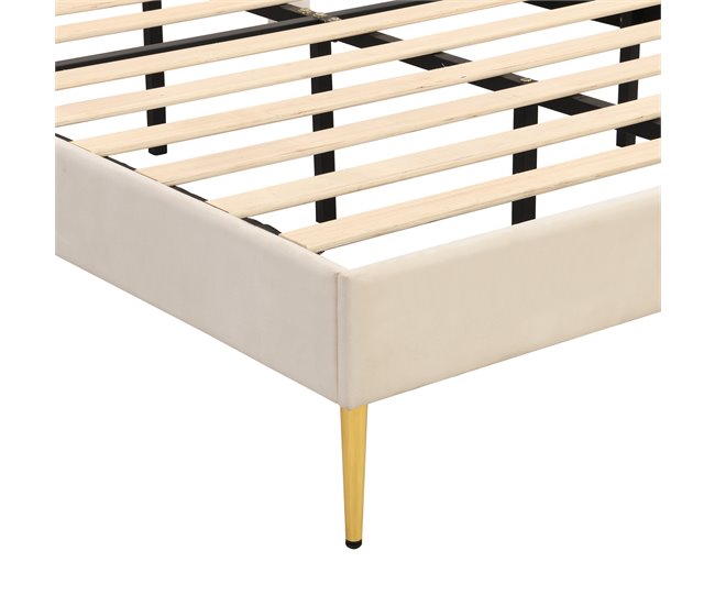 Marco de la cama 190x140 Beige