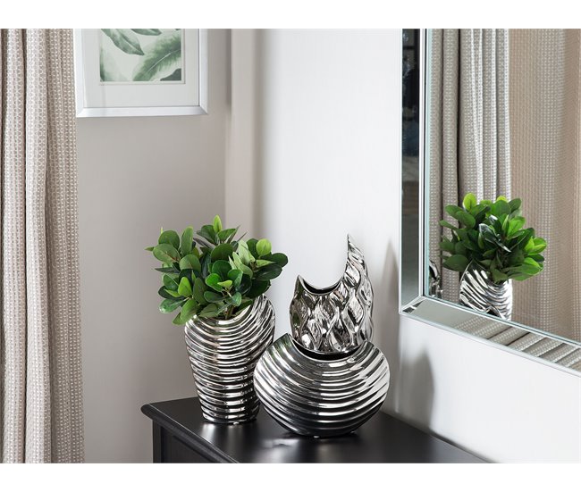 Beliani Jarrón decorativo ECETRA Gris