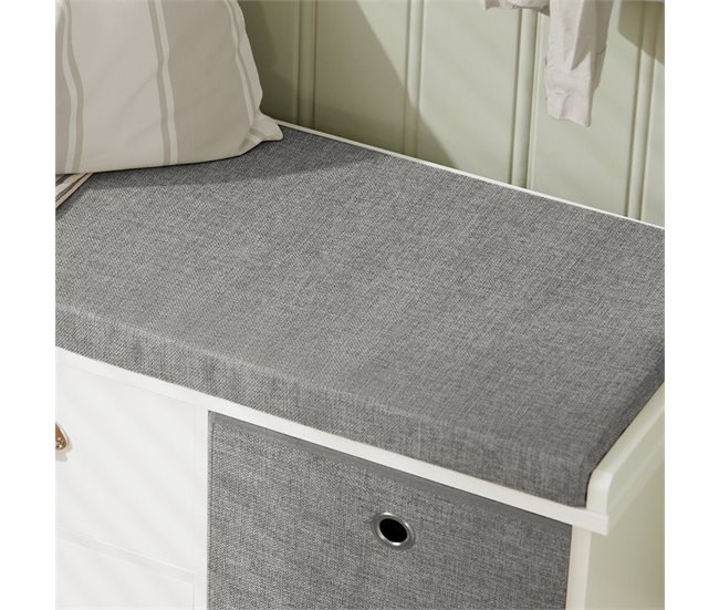 Banco Zapatero con 2 cajones y 2 cestas FSR66-HG SoBuy Gris