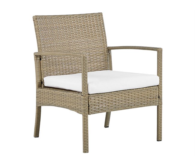 Beliani Conjunto de jardín Ratán sintético MARSALA Natural