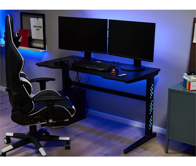 Beliani Escritorio gamer DEXTER 120x60 Negro