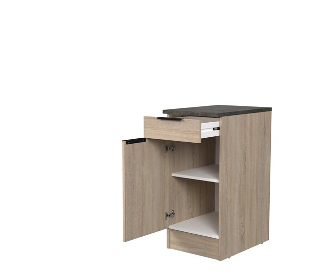 Módulo bajo FUMAY de 40cm con cajón y 1 puerta Roble