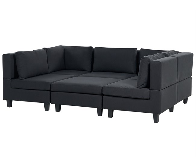 Beliani Sofá modular Poliéster UNSTAD Negro