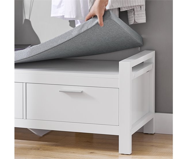 Zapatero Banco con 2 cajones FSR74-W SoBuy Blanco