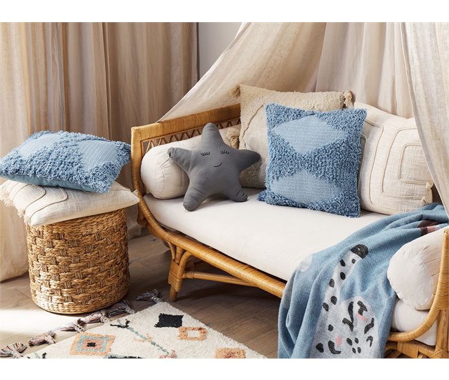 Beliani Cojín decorativo RHOEO 45x45 Azul