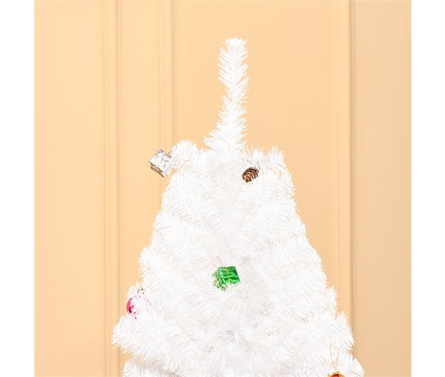 Árbol de Navidad Plástico y Metal HOMCOM Blanco
