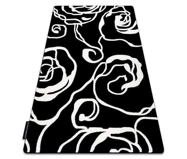 Alfombra HAMPTON rosa flores 120x170 Negro
