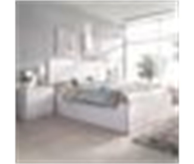 Conjunto de dormitorio Lago cama +  mesitas 249x195 Blanco