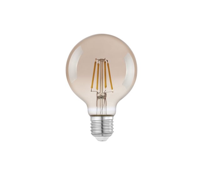Pack 2 Bombillas filamento decorativa GLOBO ahumado E27 Marron