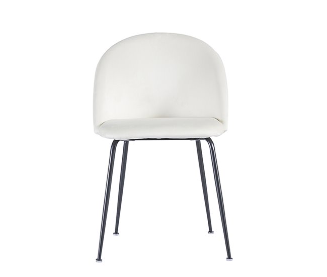 Pack 6 Sillas Black Dalnia Terciopelo Beige