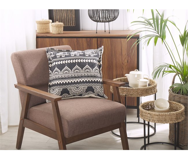 Beliani Cojín decorativo ATABAGI Crema