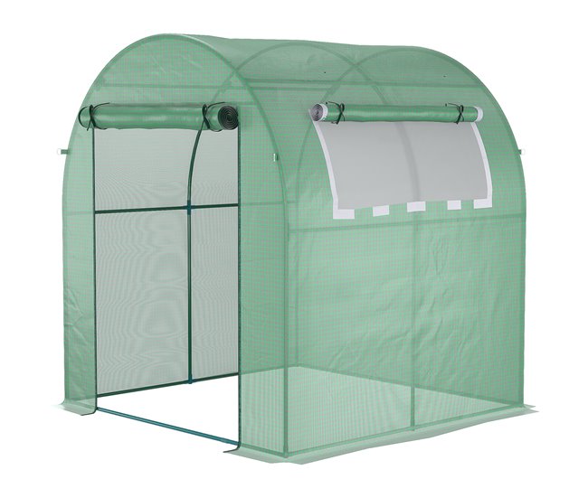 Invernadero de Jardín PE, Acero Outsunny Verde