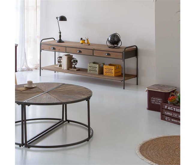 Caja de metal, tapa de madera y asas Rojo